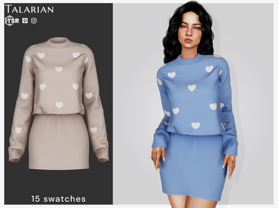 Комплект Eve Heart Knit Outfit